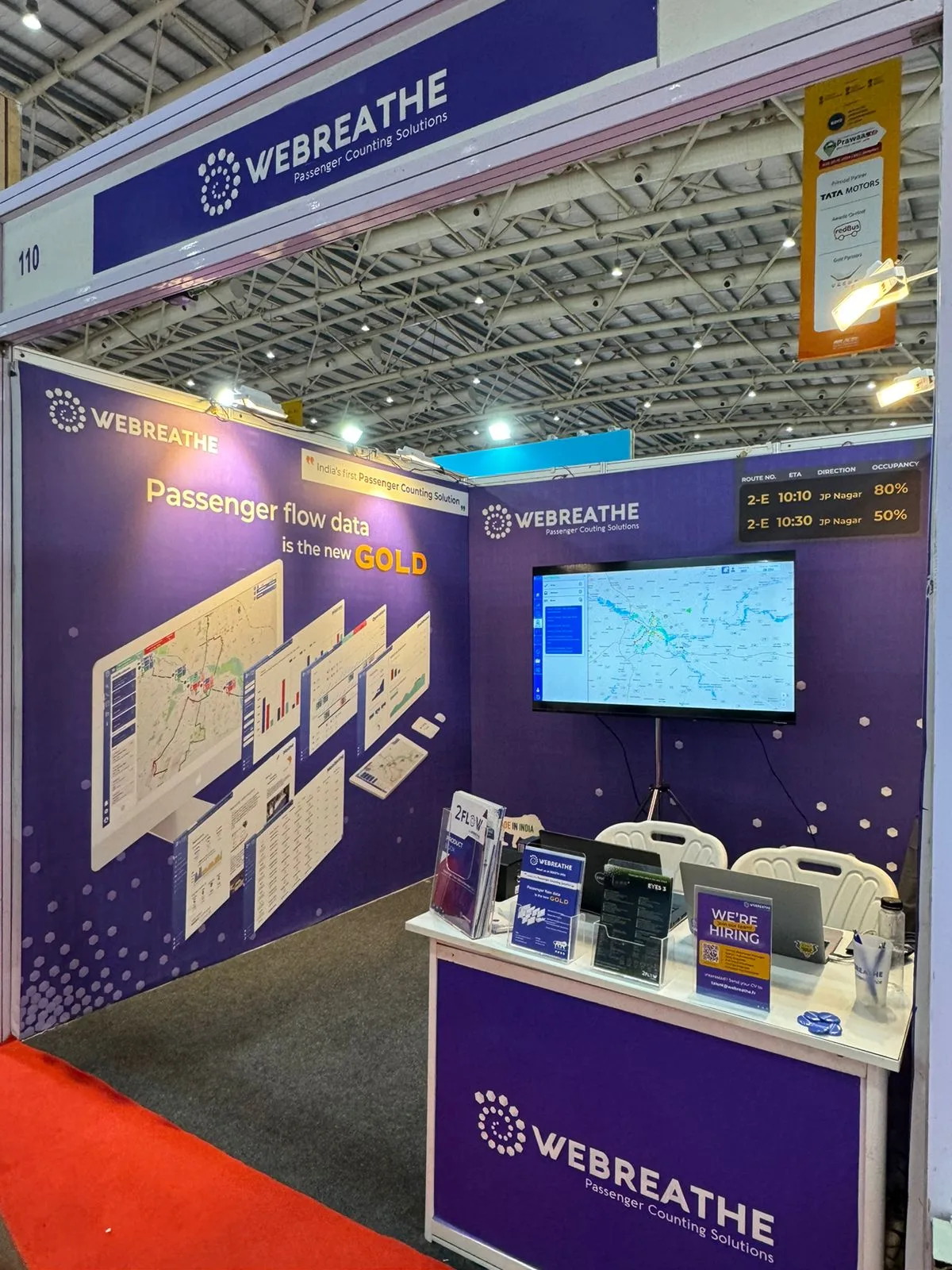 Angled view of the WEBREATHE exhibition booth at Prawaas 4.0