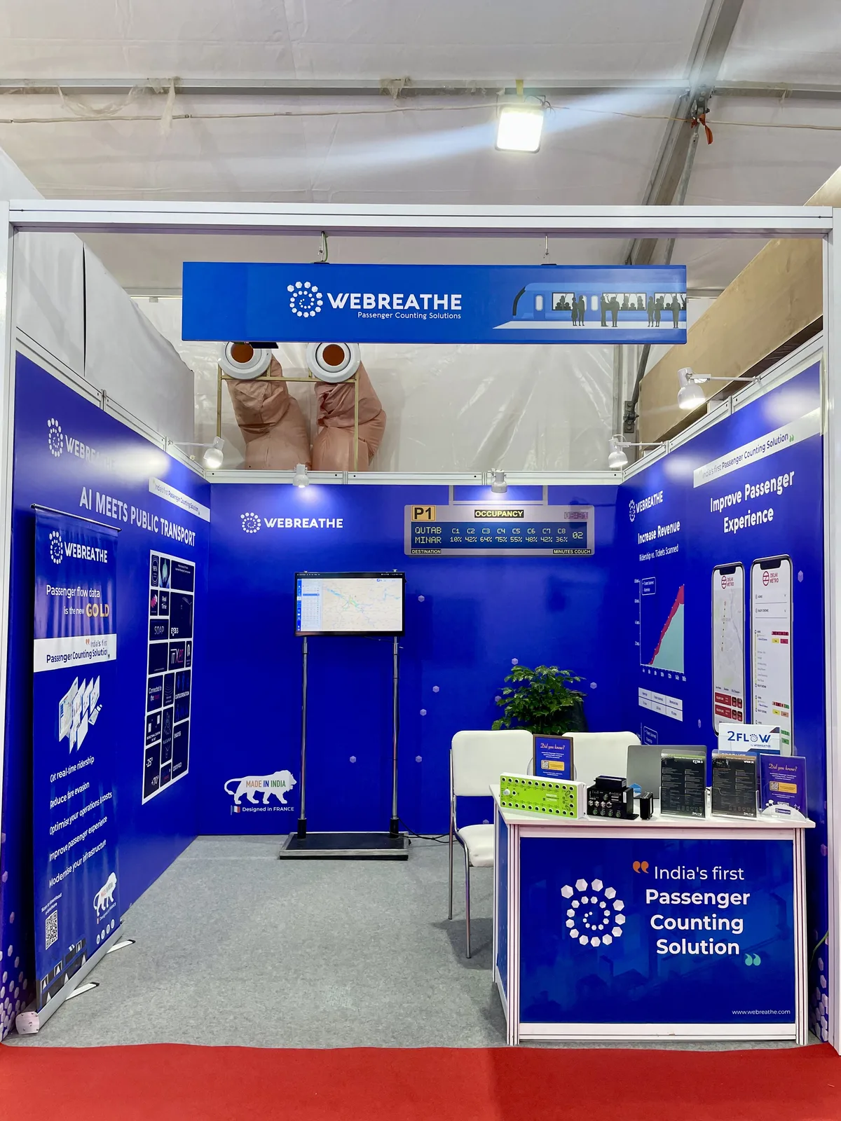 Front view of the WEBREATHE exhibition booth